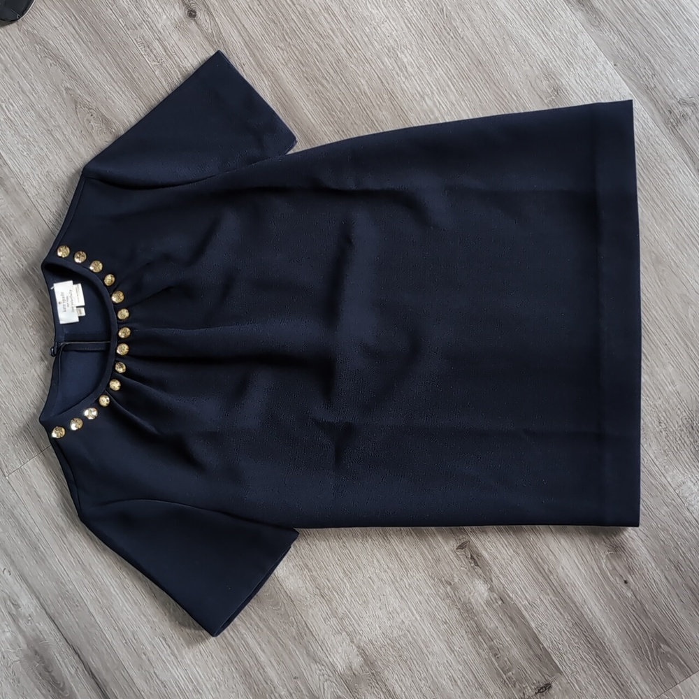 Kate spade Navy Top with Gold Accents and Floral Skirt - Picture 3 of 5